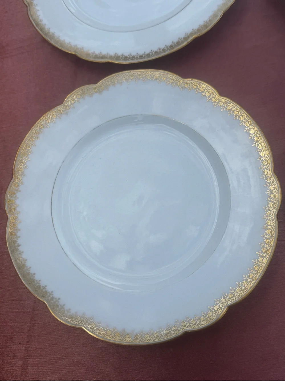 1890s Antique Limoges Bernardaud Gold Encrusted Salad Plates - Set of 4